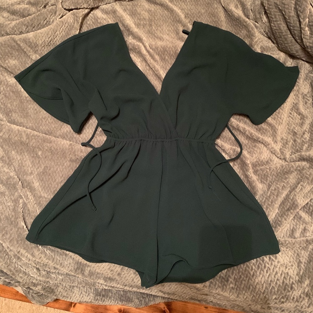 Leith forest green romper